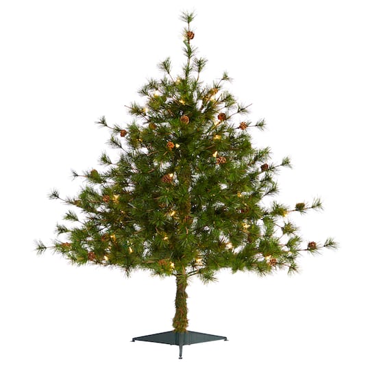 3ft. Pre-Lit Colorado Mountain Pine Artificial Christmas Tree, Clear LED Lights